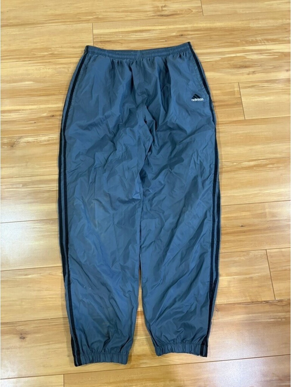 Vintage 90s Adidas Embroidered Logo 3-Stripe Nylon Windbreaker Track Pants